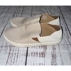 Women's Olukai Pehuea Beige Mesh Slip On Sneakers Loafers Flats Shoes Size 10